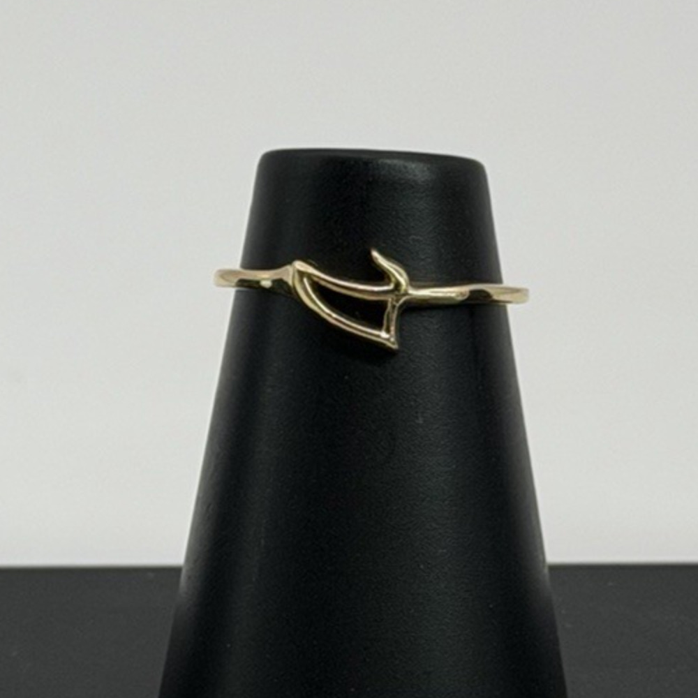 Lulu Frost Code Ring 14K Gold Number 4 Size 5 Minimalist Stacking Handmade NYC